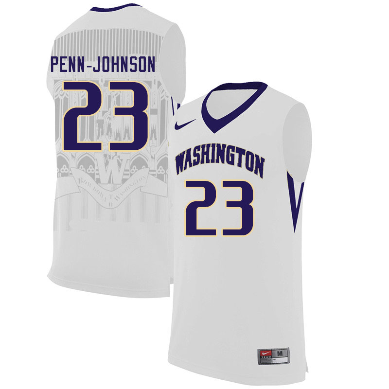 Men #23 Bryan Penn-Johnson Washington Huskies College Basketball Jerseys Sale-White